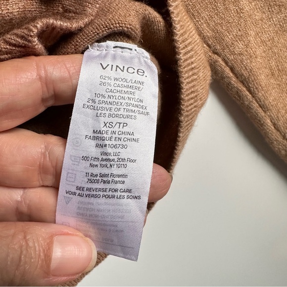 Vince Women's Tan Cardigan Sweater Wool Cashmere Blend XS - Picture 5 of 6